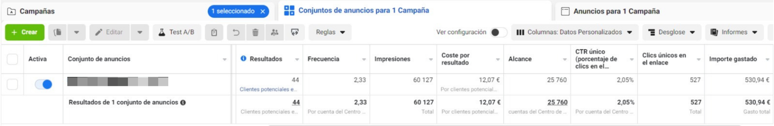 Proyecto Sector Construcción y Reformas (Resultados Funnel de venta en Campaña Meta Ads)